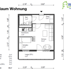 Servicewohnen Thalheim Grundriss Ein-Raum