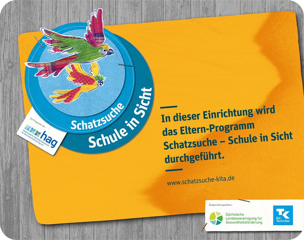 Siegel für das Eltern-Programm "Schatzsuche – Schule in Sicht"